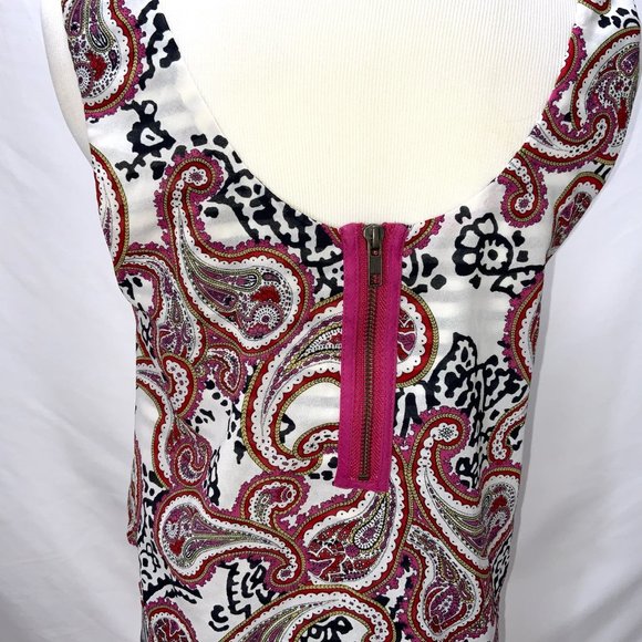 New Meadow Rue Layered Paisley Stripes Sleeveless Knit Top Anthropologie Tank - Picture 7 of 10